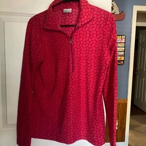 Women's Red Quarter-Zip Top